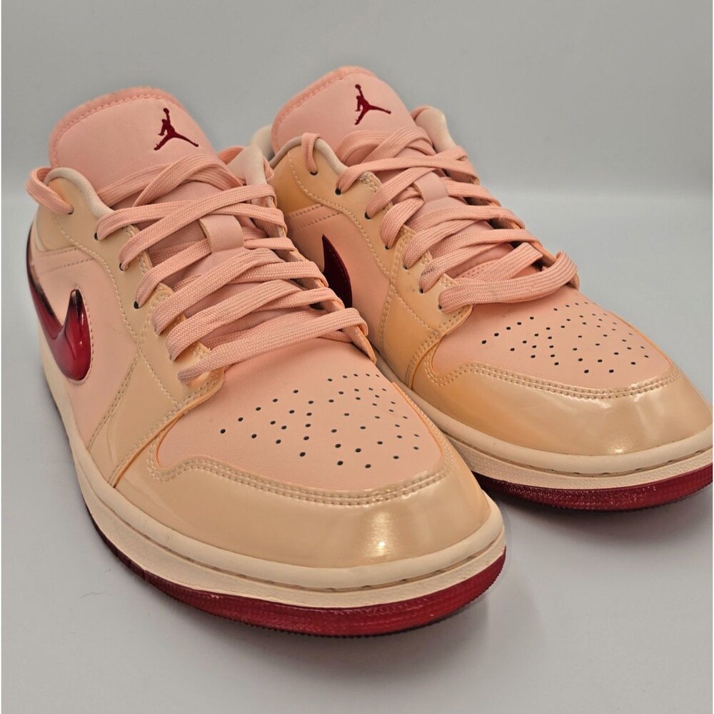 Air Jordan 1 Low SE Patent Valentine’s Day Washed Coral W12 M10.5 HF3174 600